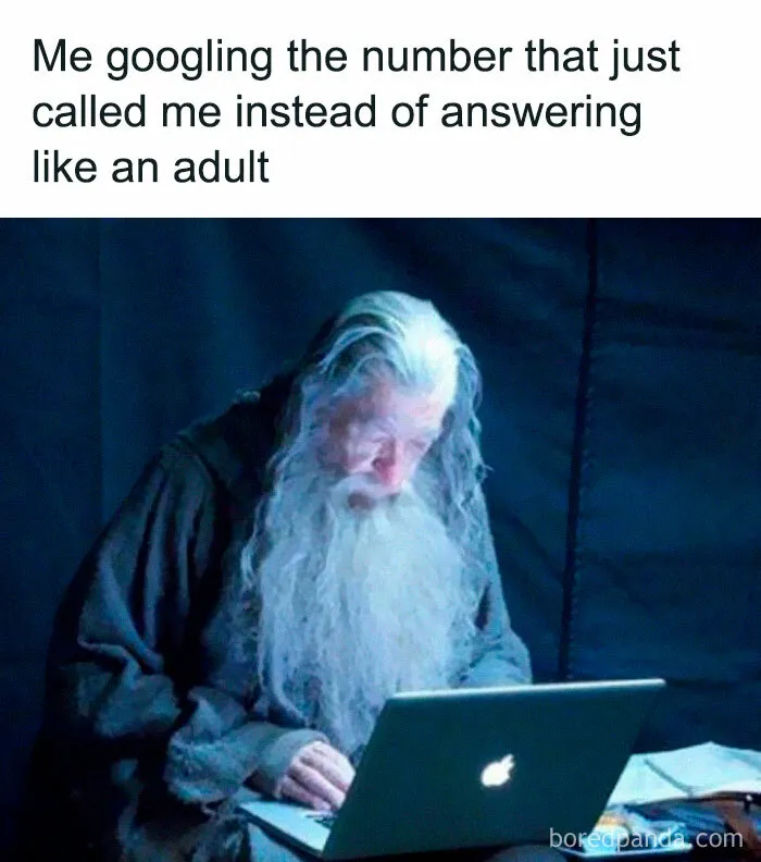 Elderly figure intensely typing on a laptop, humorously highlighting a relatable mental struggle.