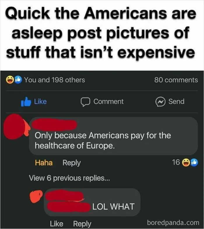 Only Because Americans Pay For The Healthcare Of Europe
