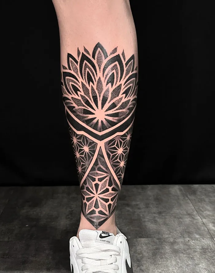 Impressive Leg Dotwork