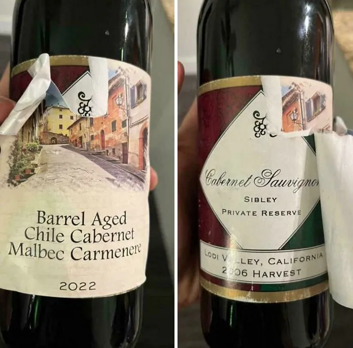 This Wine Bottle Had A Completely Different Label Underneath