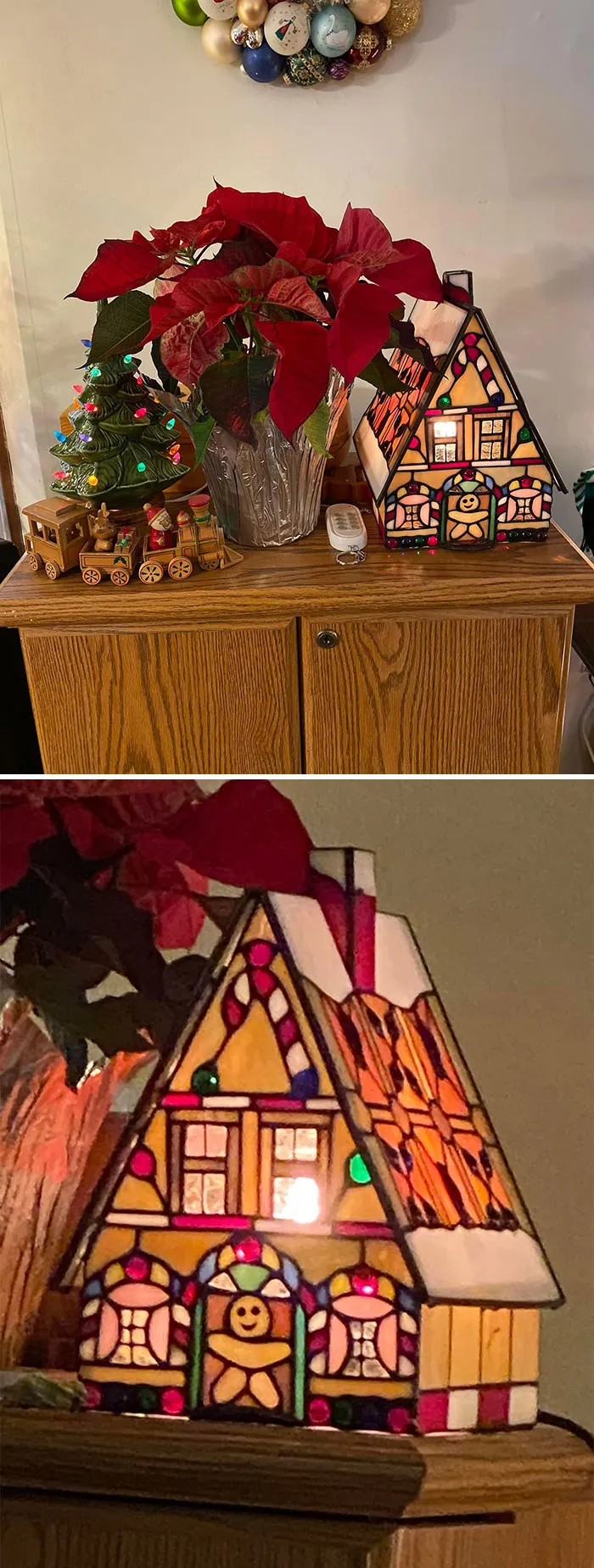 I Was So Excited To Find This Stained Glass Gingerbread House At Goodwill Today!