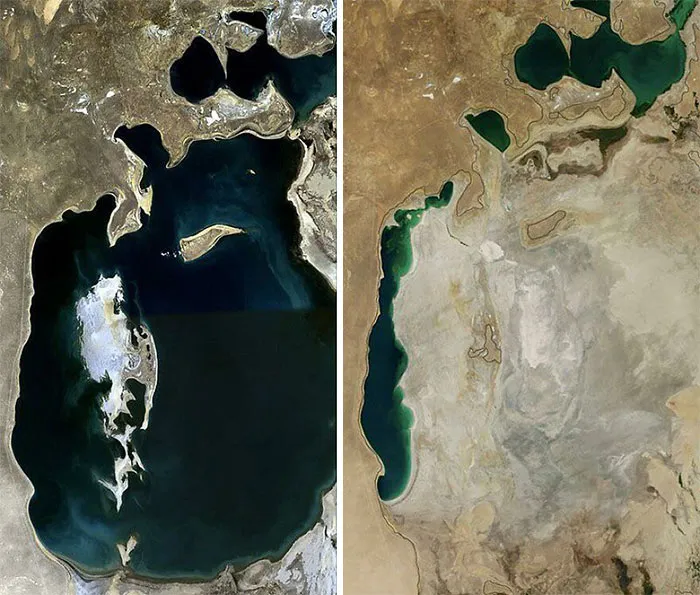 Crazy How The Aral Sea Got Drained So Much. Wow