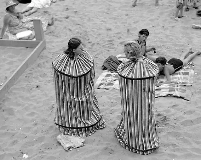 Portable Beach Changing Rooms, 1930's