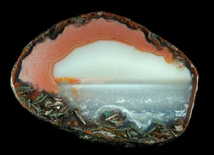 An Agate Stone That Looks Like A Window To The Ocean
