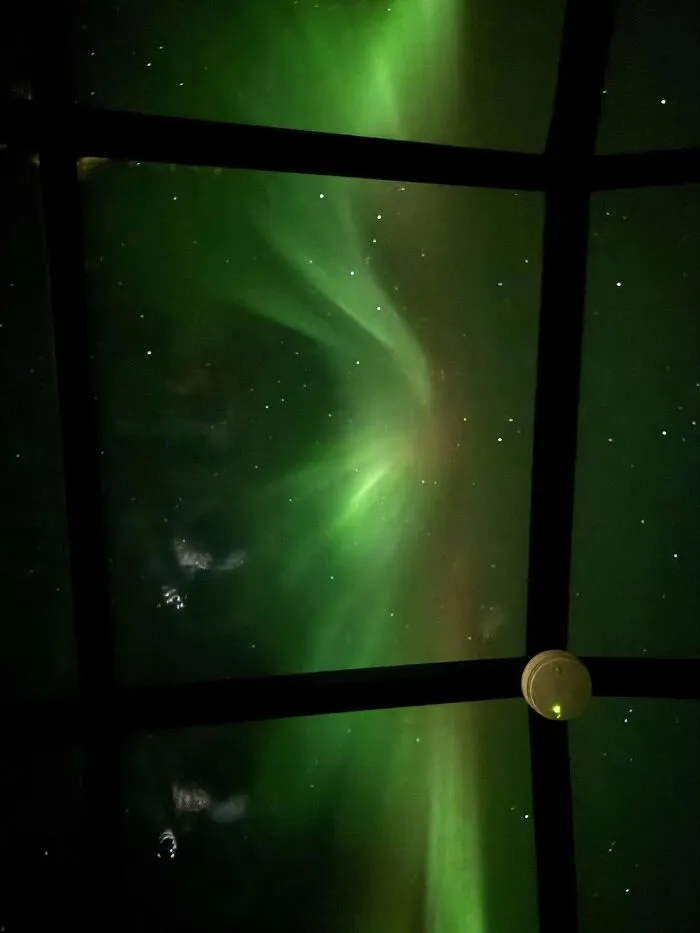 My Wife And I Rented A Glass Igloo In North Finland. This Was The View From Our Bed