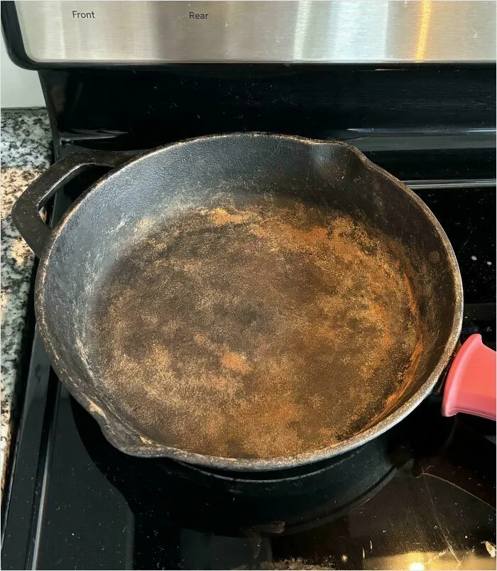 Roommate Let His Friend Use My Cast Iron Pan, She Ran It Through The Dishwasher, And Then He Left It In There For Days