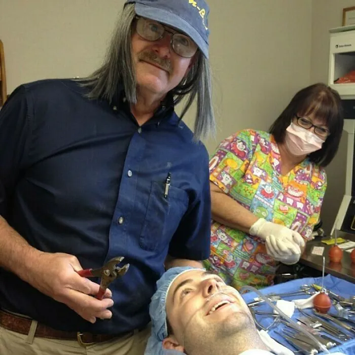 My Coworker Got His Wisdom Teeth Removed The Other Day, The Doctor Said He Would Take A Funny Picture While He Was Under Anesthesia....my God