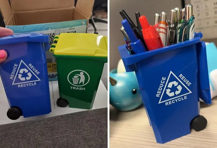 Desk Goals Alert! Keep Your Workspace Tidy And Your Humor Sharp With The <a Style="Display:inline;" Href="Https://Www.amazon.com/Curbside-Garbage-Recycle-Desktop-Organizer/Dp/B07r8w17yl?ie=utf8&th=1&linkcode=ll1&tag=bpwoodpecker-20&linkid=8546d8067b739c84a6cab4f8361009c4&language=en_us&ref_=as_li_ss_tl" Target="_blank"><span Style="Font: Inherit; Color: #d74b1f;"> Mini Trash Can Pen Holder </Span> - It's Like A Tiny Trash Can For Your Tiny Trash (Aka Paper Clips, Broken Dreams, Etc.) And A Home For Your Fave Pens!