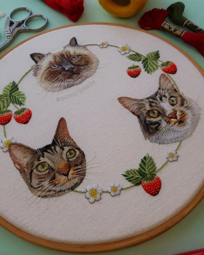 Triple Pet Portrait I Started Last Year And Can Finally Post Pictures Of In The New Year. Happy New Year Yall! 🩵