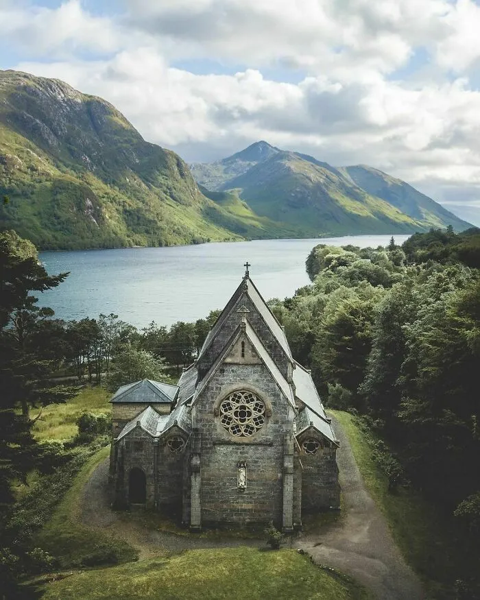 19th Century Gothic Revival Church Of St Mary & St Finnan On The Eastern Shores Of Loch Shiel, Highland, Scotland