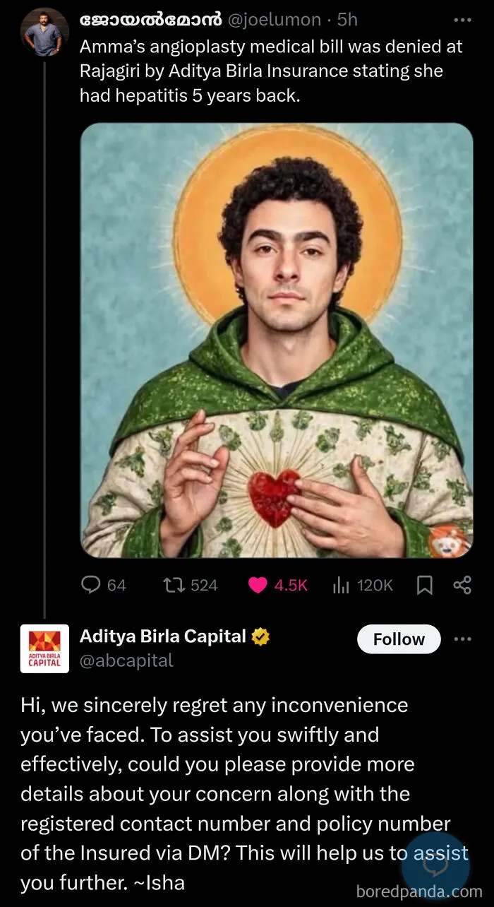 This Guy's Mum's Health Insurance Was Denied So He Discussed It With A Luigi Mangione Pic And The Company Soon Got In Action