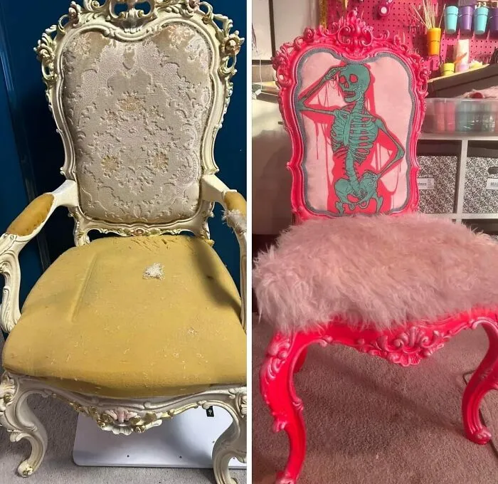 La amiga de mi esposa se dedicó a "renovar" esta silla