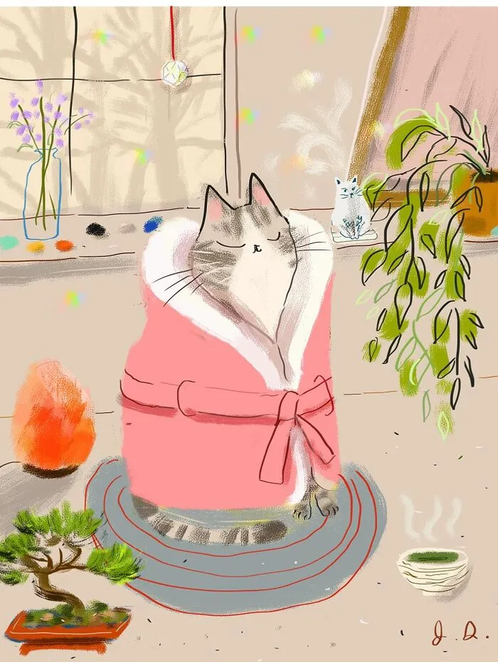 30 Whimsical Illustrations That Focus On Cats And Everyday Life, By Jamie Shelman