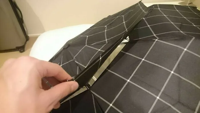 My New Umbrella Has A Vented Top To Let The Wind Pass Through Instead Of Turning Inside-Out