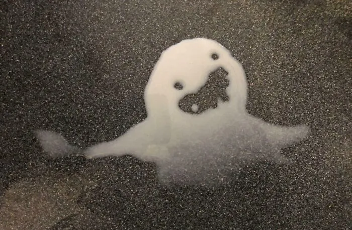 I Spilled Some Milk And The Puddle Looks Like A Derpy Ghost!