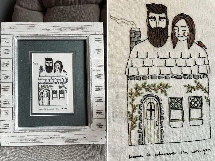 My Husband And I Have Been Married 10 Years Today So I Stitched Him This Anniversary Present. He’s My Very Favorite Person