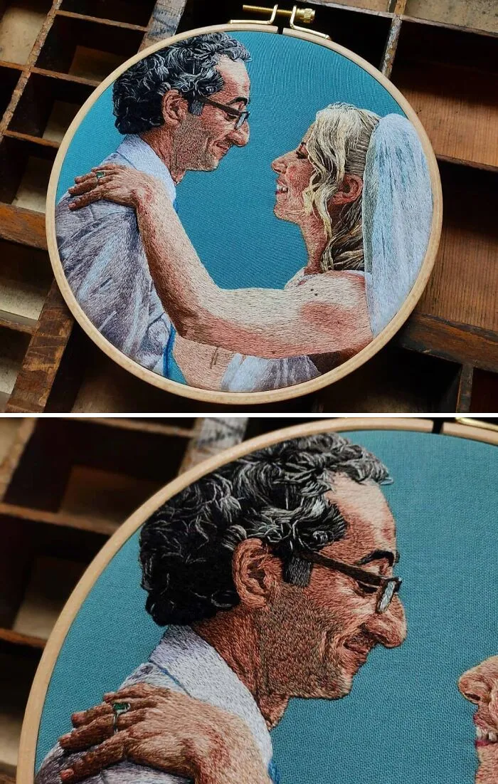 One Of My Best Embroideries To Date: A Wedding Anniversary