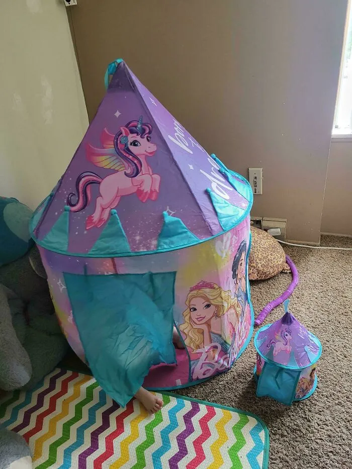The Barbie Tent I Bought For My Daughter Has A Mini Tent For Her Barbies