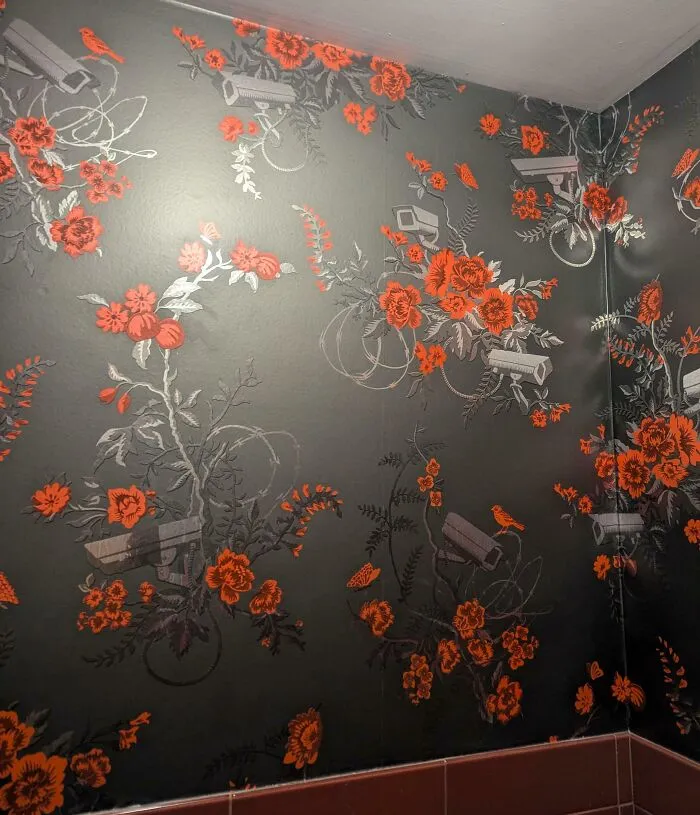The Wallpaper In The Women's Restroom At The Hotel I'm Staying At