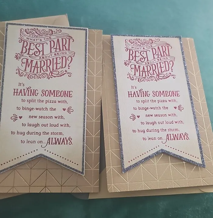 Today Is Our 13th Anniversary And We Accidentally Bought Each Other The Same Card On Different Days And From Different Stores