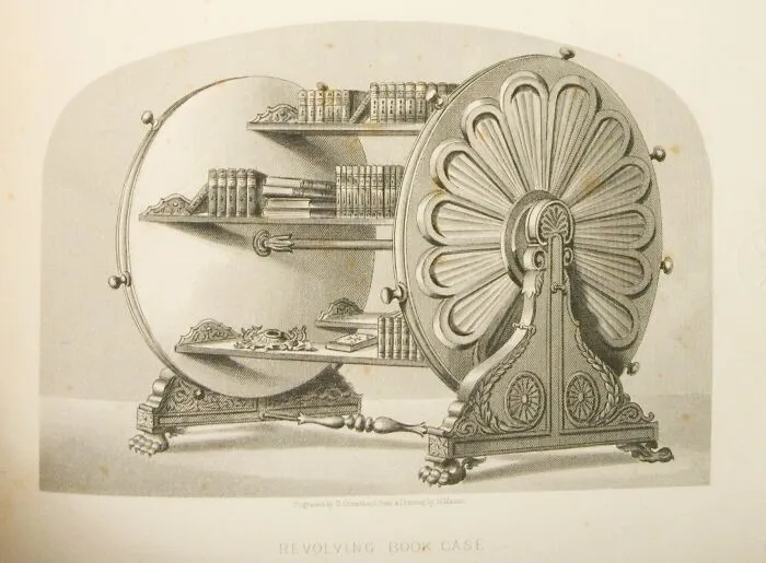 Revolving Book Case, From Page 202 Of History And Description Of The Crystal Palace And The Exhibition Of The World's Industry In 1851