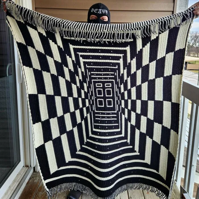 Illusion Mosaic Afghan