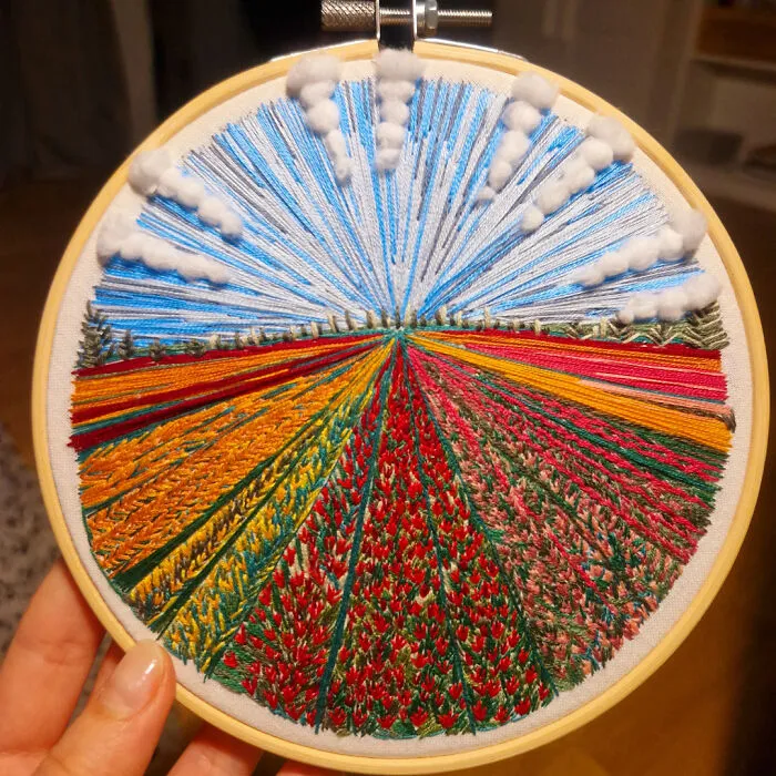 Started Embroidery Just For Those Clouds Of Cotton