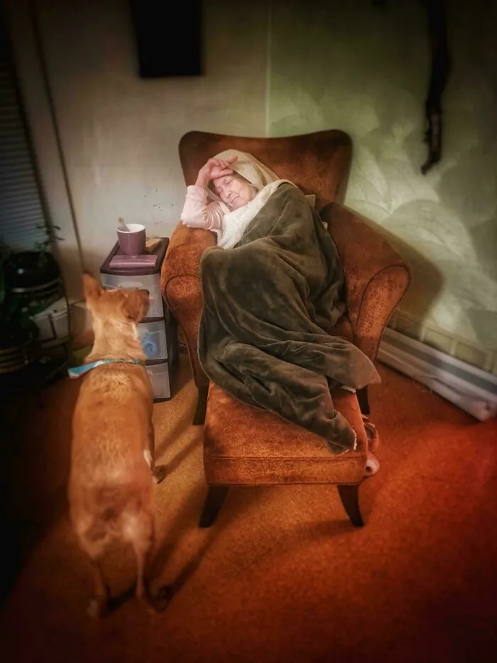 Mom Napping After A Long Flight