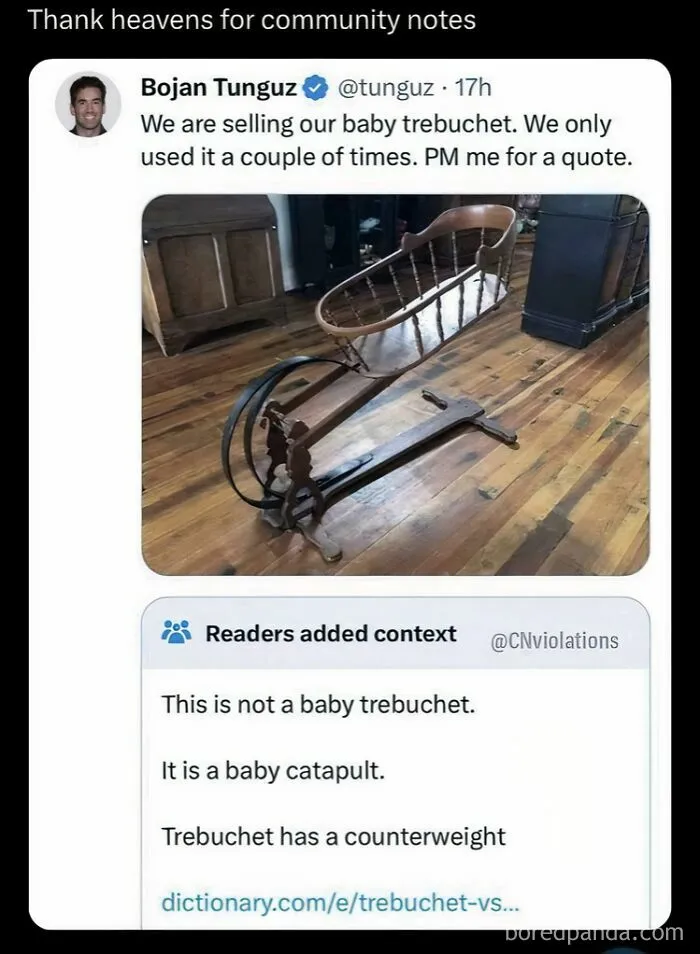 This Is Not A Baby Trebuchet, It Is A Baby Catapult