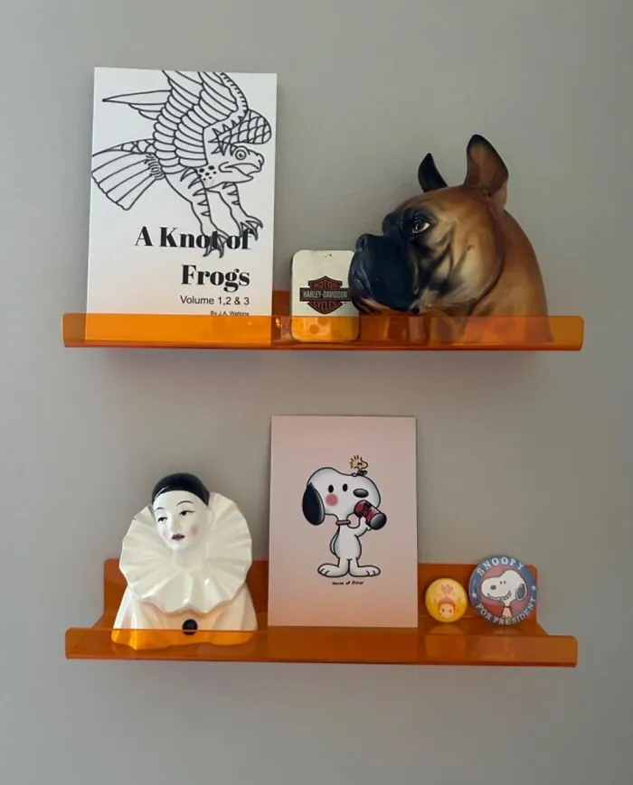 Brighten Up Your Space With The <a Style="Display:inline;" Href="Https://Www.amazon.com/Upsimples-Acrylic-Floating-Bookshelf-Bathroom/Dp/B0c6t261nz?ie=utf8&th=1&linkcode=ll1&tag=bpfrog-20&linkid=c7a3d8c5c6072d5abfe6b613d26b58d8&language=en_us&ref_=as_li_ss_tl" Target="_blank"><span Style="Font: Inherit; Color: #d74b1f;"> Acrylic Orange Shelves </Span>. These Transparent, Orange-Tinted Shelves Bring A Pop Of Color And A Touch Of Retro Flair To Your Decor, Perfect For Showcasing Your Favorite Vintage-Inspired Items