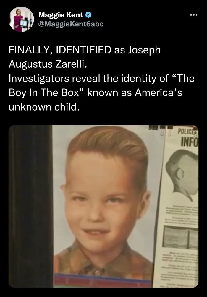 “Boy In The Box” Finally Identified As Joseph Augustus Zarelli 66 Years Later!