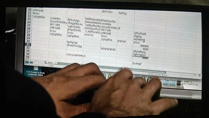In Unthinkable (2010), The FBI Bomb Tech Disables The Terrorists Nuke By Typing Furiously Into An Excel Spreadsheet. This Is Because He's Trying To Delete A Terrorist Cell