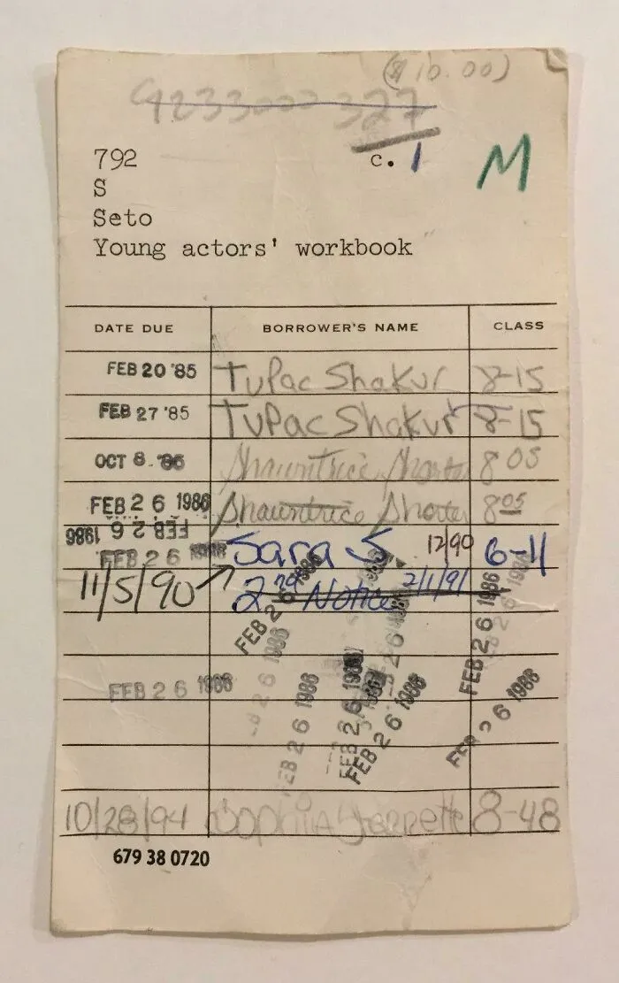 The Old School Library Book Pocket Card