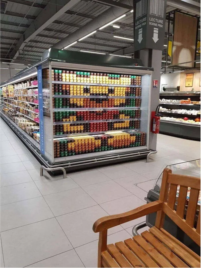 Yogurt Arrangement At This Market