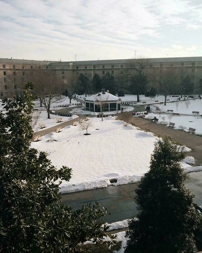 View Of Interiormost Wall Of Renowned 'Pentagon' Military Office Complex In Arlington, Virginia, USA