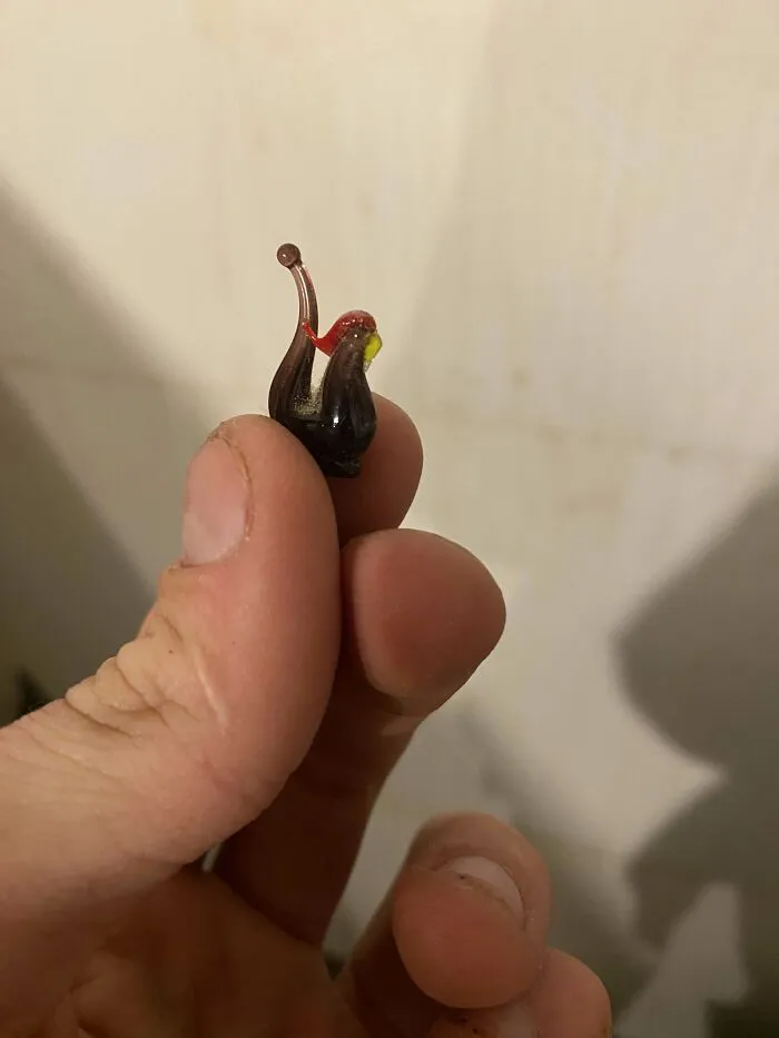 Found A Tiny Glass Chicken. 😃 The Day’s Highlight LOL