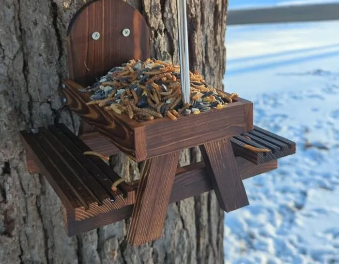 Nutty Dining At Its Finest - Invite The Bushy-Tailed Crowd To Lunch With This <a Style="Display:inline;" Href="Https://Www.amazon.com/Meyrolizn-Carbonized-Squirrel-Umbrella-Waterproof/Dp/B0cg88kl2v?ie=utf8&linkcode=ll1&tag=bptiger-20&linkid=3765f83243d88247e452ec9f4c97513c&language=en_us&ref_=as_li_ss_tl" Target="_blank"><span Style="Font: Inherit; Color: #d74b1f;"> Squirrel Picnic Table Feeder </Span>, Because Who Doesn't Want To Watch Rodents Enjoy A Meal In Adorable Miniature Furniture?