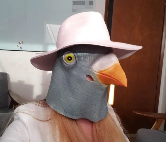 We're Not Bird-Brained, But We're Obsessed With This Utterly Ridiculous <a Style="Display:inline;" Href="Https://Www.amazon.com/Creepyparty-Novelty-Halloween-Costume-Pigeon/Dp/B010brp7i6?ie=utf8&linkcode=ll1&tag=bptiger-20&linkid=3af50e64eaf560a9cb06eef771446619&language=en_us&ref_=as_li_ss_tl" Target="_blank"><span Style="Font: Inherit; Color: #d74b1f;"> Pigeon Mask</Span> That's Cooing Its Way Into Our Hearts