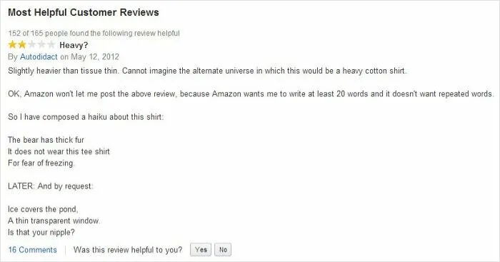 This Guy Wins At T-Shirt Reviews