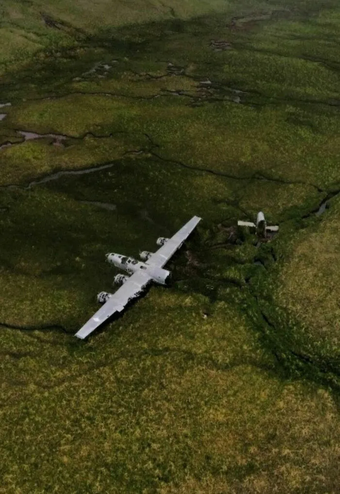 Another Crashed Plane, This Time A Bomber From The Second World War I Think. Found Between Russia And Alaska