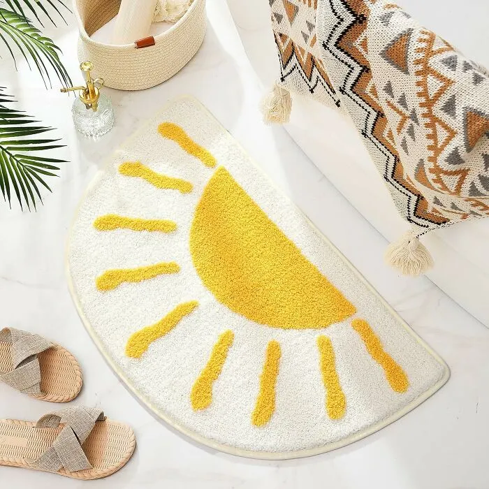 Step Into A Sunnier Disposition With The <a Style="Display:inline;" Href="Https://Www.amazon.com/Bathroom-Rugs-Mat-Half-Circle/Dp/B0c8p3bx8w?pd_rd_w=oyrya&content-ID=amzn1.sym.751acc83-5c05-42d0-A15e-303622651e1e&pf_rd_p=751acc83-5c05-42d0-A15e-303622651e1e&pf_rd_r=mjnhgyp36gt79esxeasv&pd_rd_wg=wkvnj&pd_rd_r=a5dff61f-7b9f-4d89-A731-467540f8f0a9&pd_rd_i=b0c8p3bx8w&th=1&linkcode=ll1&tag=bpapple-20&linkid=02841d91752b43f1762aa3a6cca4731b&language=en_us&ref_=as_li_ss_tl" Target="_blank"><span Style="Font: Inherit; Color: #d74b1f;"> Fluffy Sunrise Bathroom Rug </Span> - It's Like A Morning Motivational Speech For Your Toes!