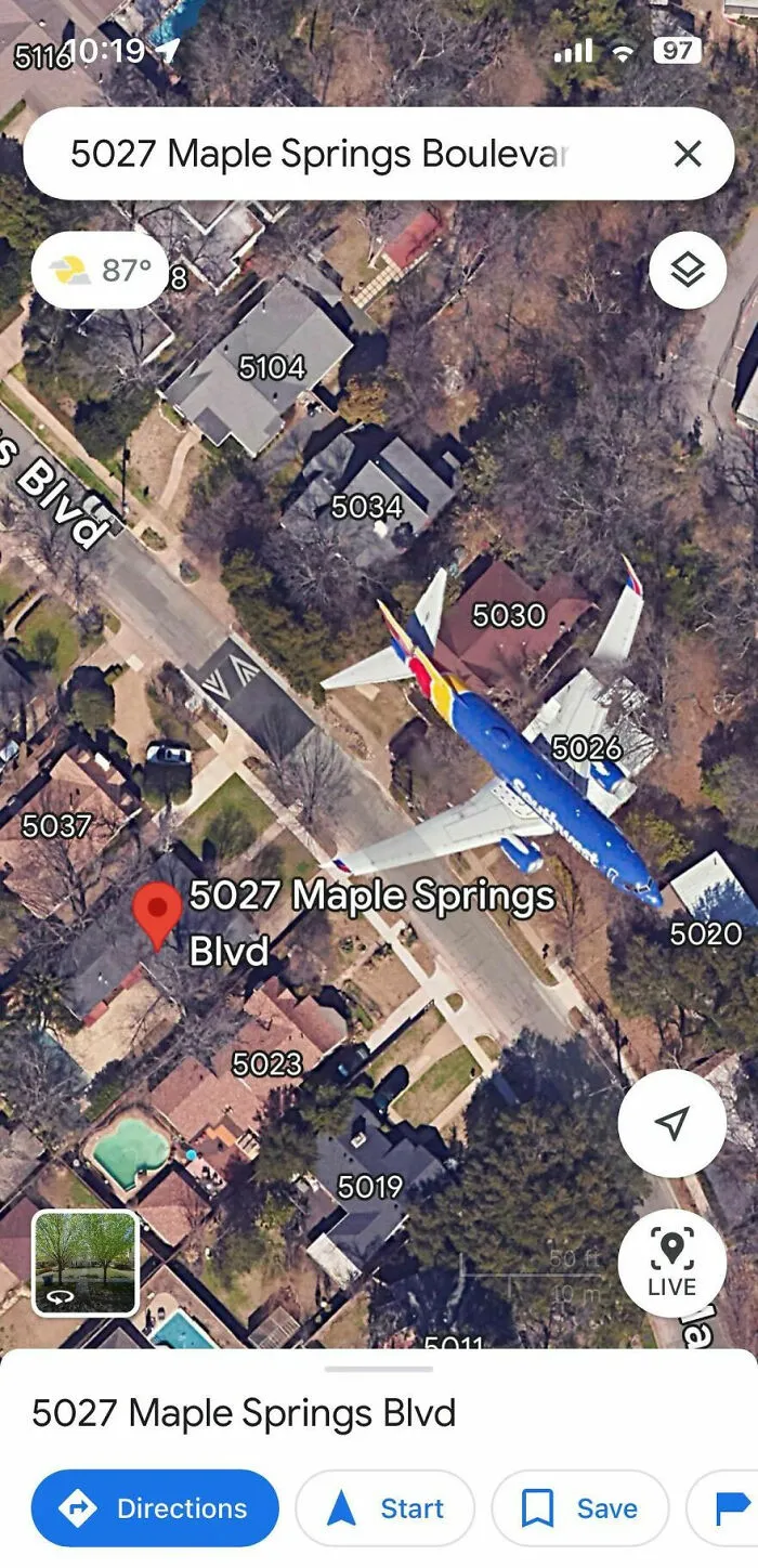 A Realtor Shared A Home For Sale, I Looked It Up On Google Earth, Dallas Love Field Flight Path