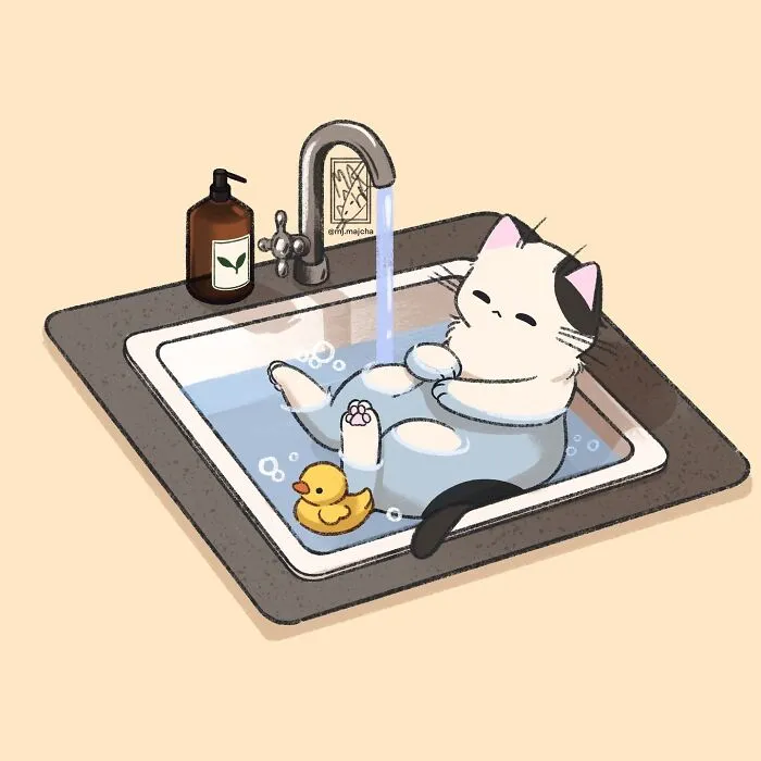 "Bath Time Kitty"