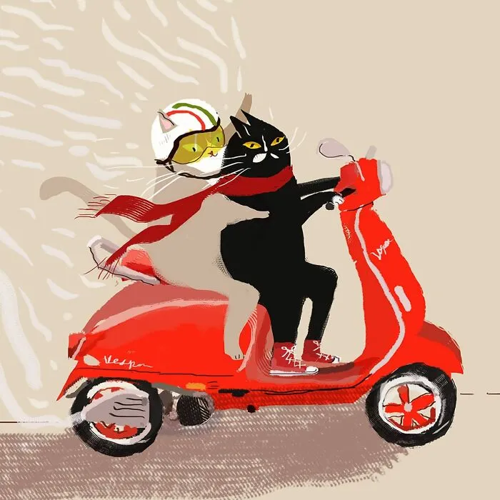 30 Whimsical Illustrations That Focus On Cats And Everyday Life, By Jamie Shelman