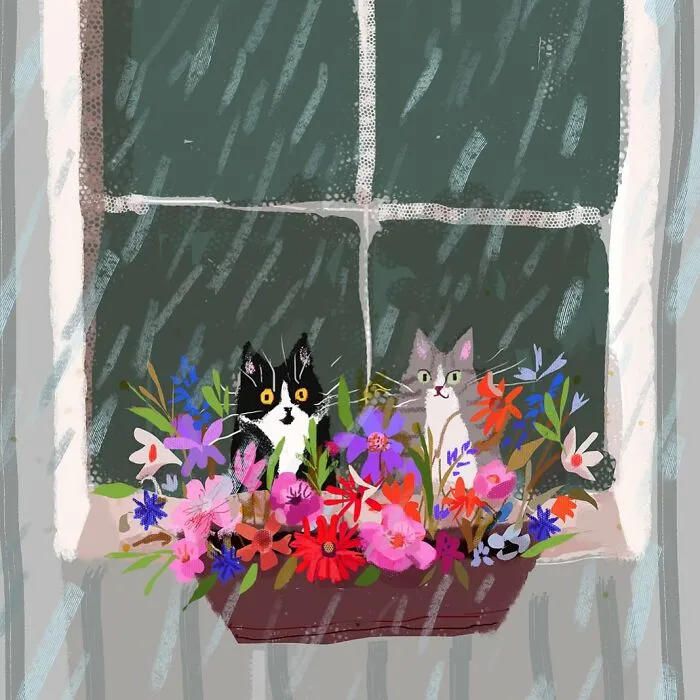 30 Whimsical Illustrations That Focus On Cats And Everyday Life, By Jamie Shelman