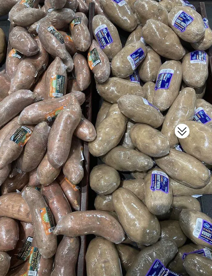 Because Individual Sweet Potatoes Need To Be Wrapped In Plastic…