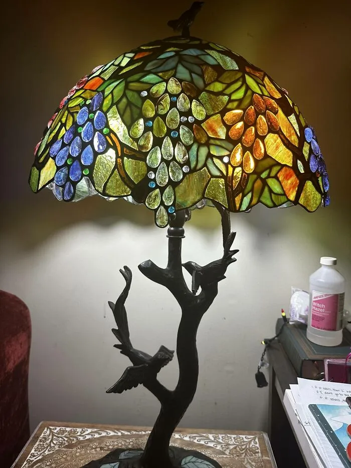 His Is Secondhand To Me, Given By A Neighbor That Moved Away! I Absolutely Adore It- I Know Nothing About It Other Than It’s Stained Glass And Possibly Iron?