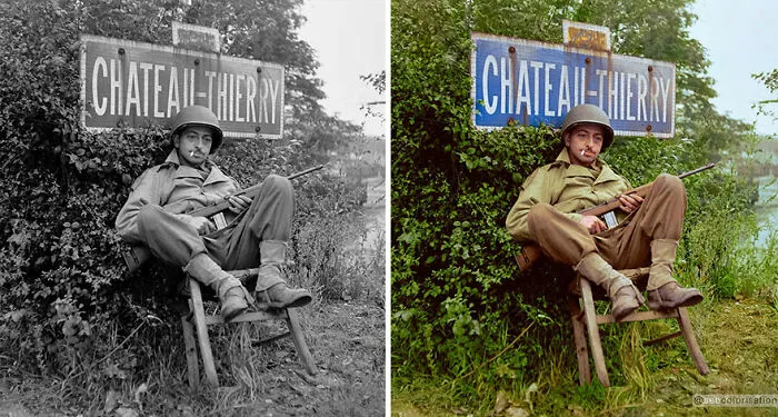 US Soldier Takes A Break Near Château-Thierry, France, August 1944 Life Magazine Archives
