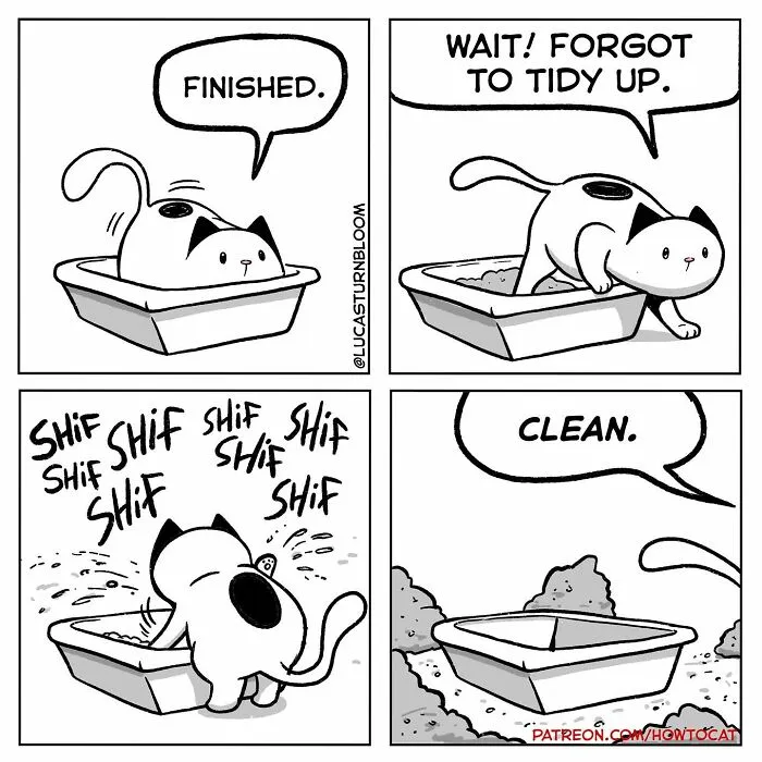 20 Comics That Highlight Hilariously Relatable Cat Behaviors, Illustrated By Lucas Turnbloom (New Pics)