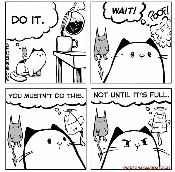 20 Comics That Highlight Hilariously Relatable Cat Behaviors, Illustrated By Lucas Turnbloom (New Pics)